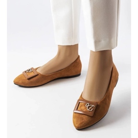 D/GMR Brown ballerinas decorated with rhinestones from Fleming 1