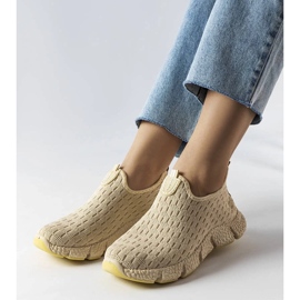 D/GMR Light beige sports slip-on sneakers from Obenor 2