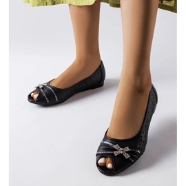 D/GMR Openwork black ballerinas with a bow from Simpsville 2