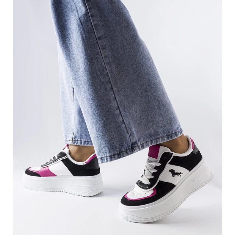 D/GMR Black and pink platform sneakers from Gidle 2