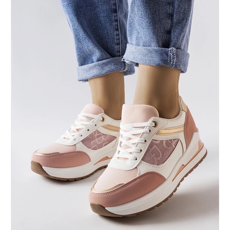 D/GMR Pink sneakers with a patterned insert from Genovesee 2
