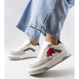 D/GMR White sneakers with eco suede insert from Kollins 2