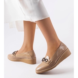 D/GMR Beige lacquered wedge loafers from Erin 2
