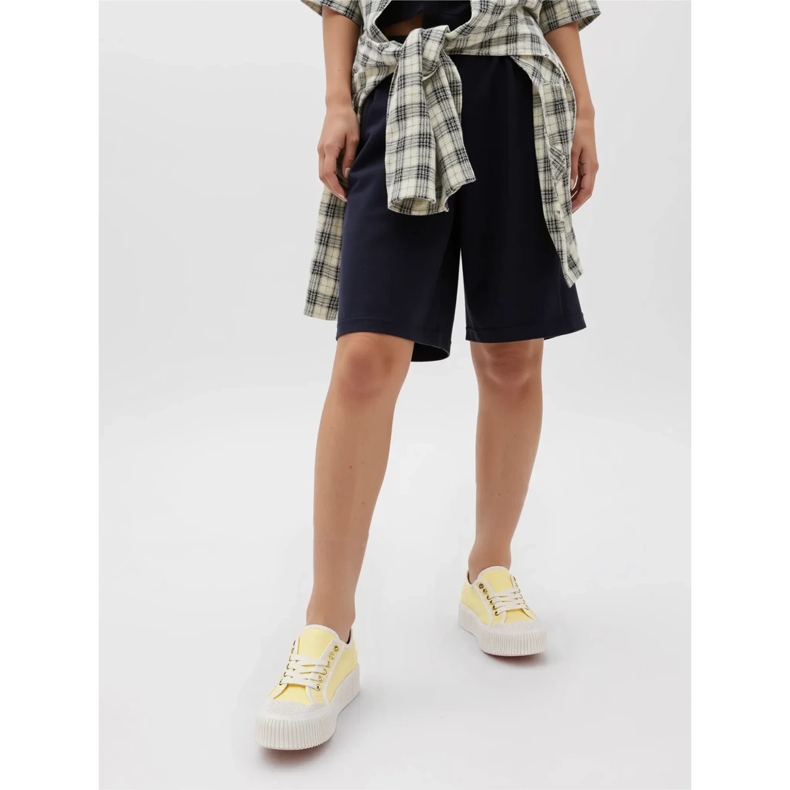 Yellow women's platform sneakers 1