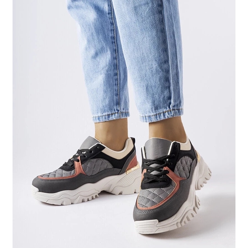 D/GMR Gray sneakers with colored inserts from Esquibel grey 1