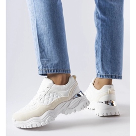 D/GMR White sneakers with a silver insert from Esquibel 1