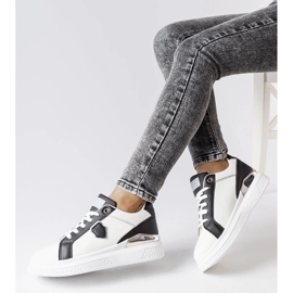 D/GMR White and black sneakers with a silver accent from Via 2
