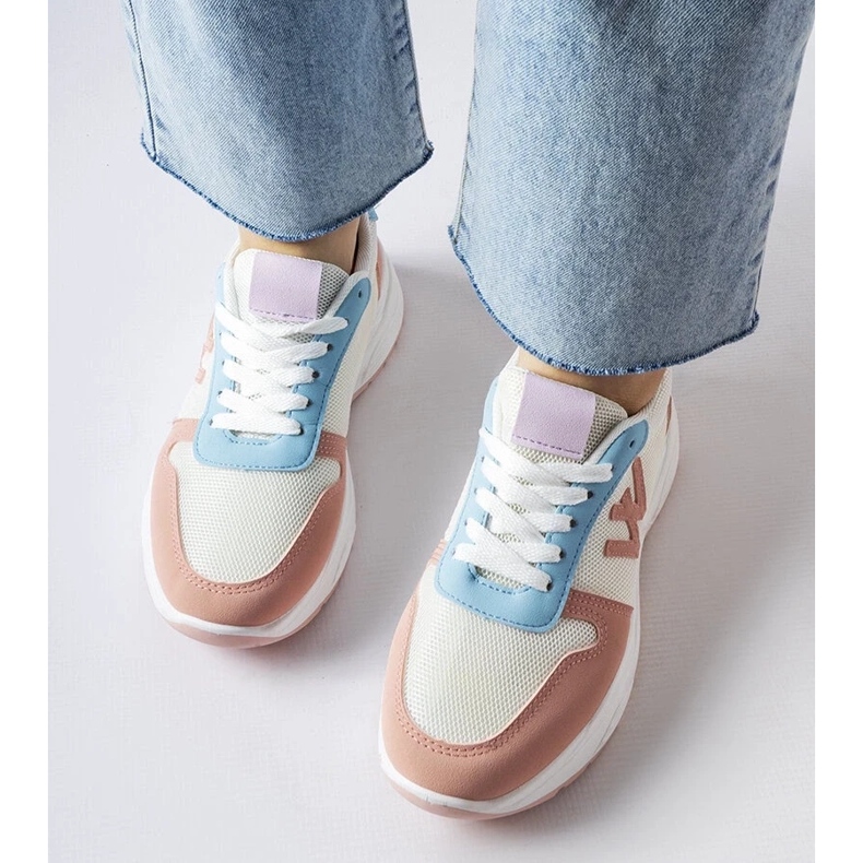 D/GMR White, pink and blue sneakers from Teresio 1