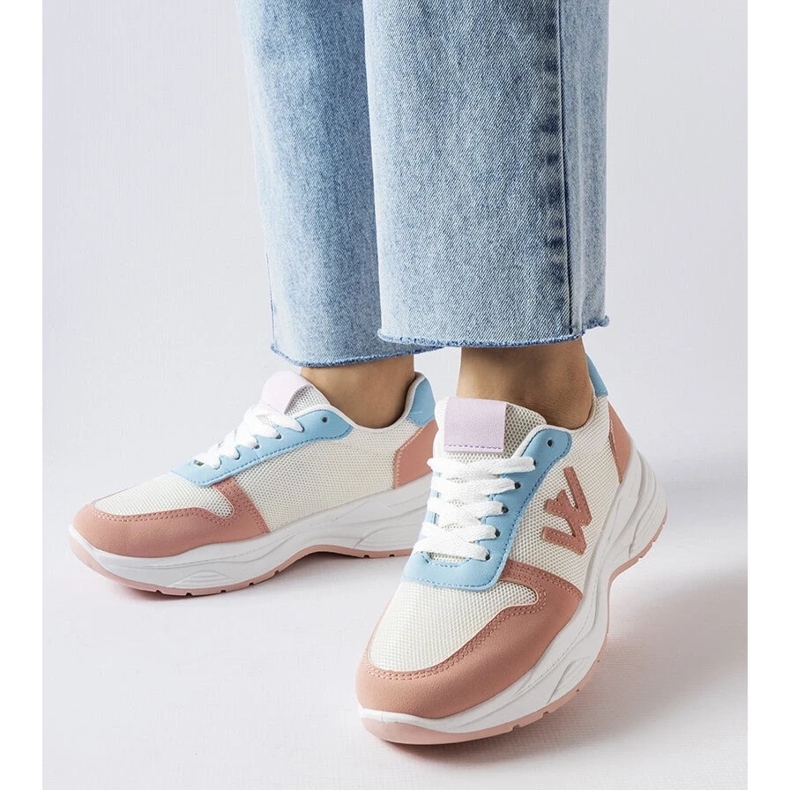 D/GMR White, pink and blue sneakers from Teresio 2