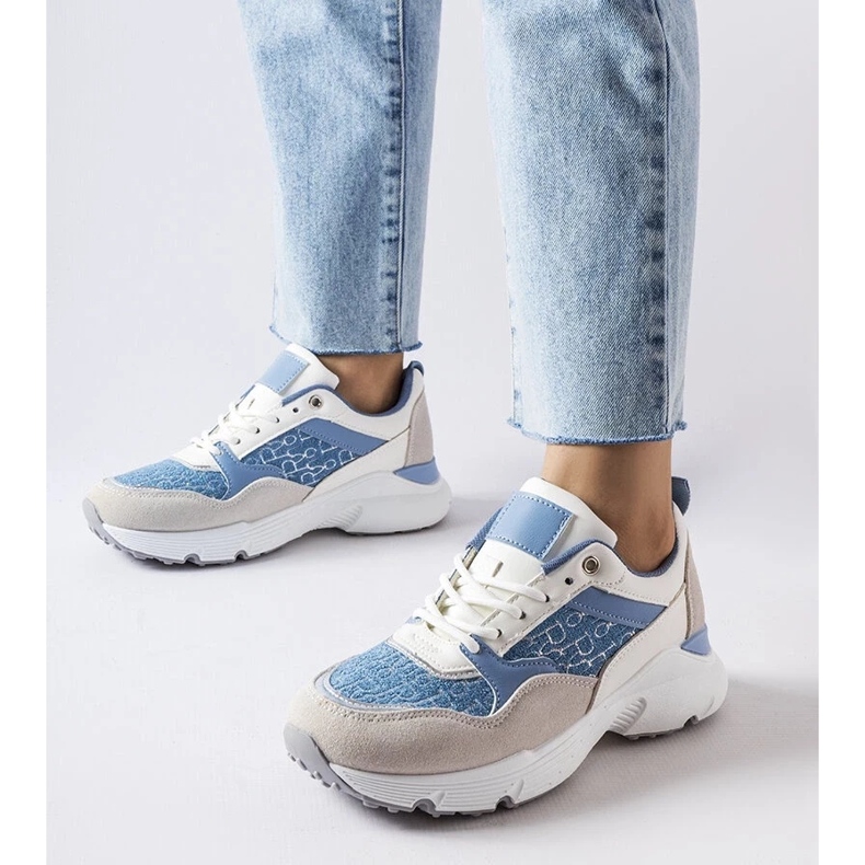 D/GMR Blue and white shoes with silver detailing from Rio grey 1