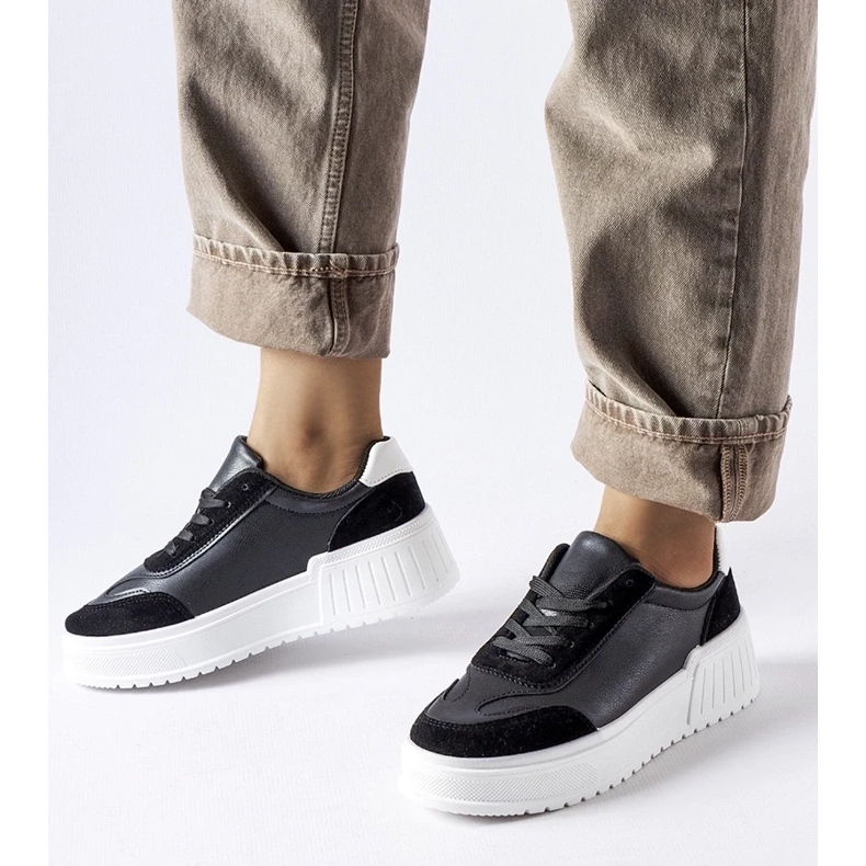 D/GMR Black sneakers on a thick Seluci platform 2