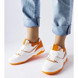 D/GMR White and orange Barrette sneakers 1