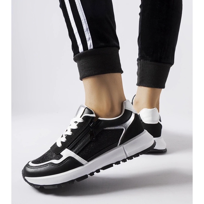 D/GMR Black decorative Camuzzoni sneakers 2