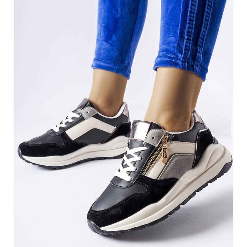 D/GMR White and black Cecchi sneakers 2