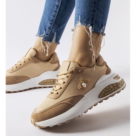 D/GMR Brown and white sneakers with decorative Acciano thread 1