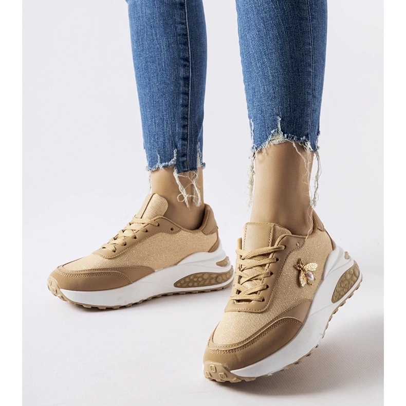 D/GMR Brown and white sneakers with decorative Acciano thread 2