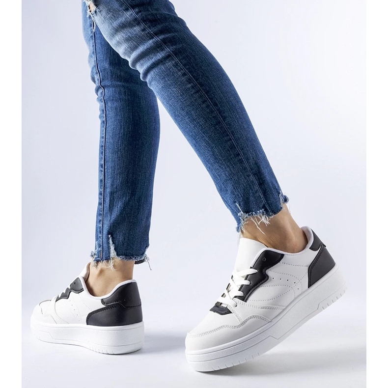 D/GMR White sneakers with black Fournie accents 2