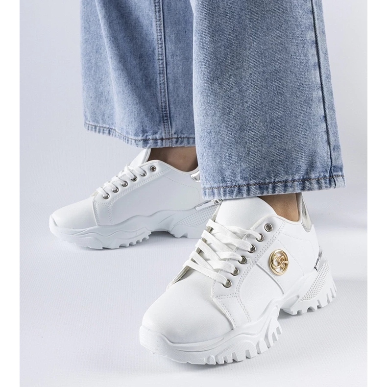 D/GMR White sneakers with a massive Arpaia sole 1