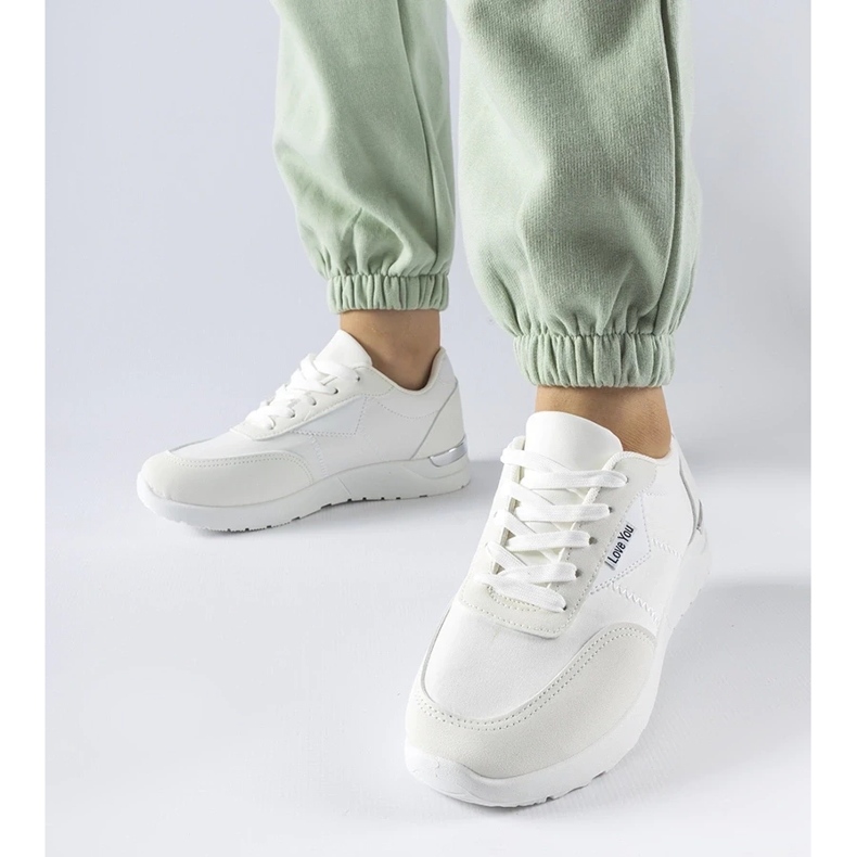 D/GMR White fabric sneakers by Geraldino 2