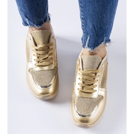 D/GMR Beige and gold sneakers with decorative thread from Facondo 2