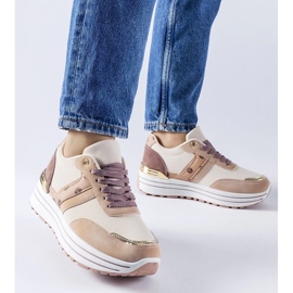 D/GMR Pink and beige Provinciale platform shoes 2