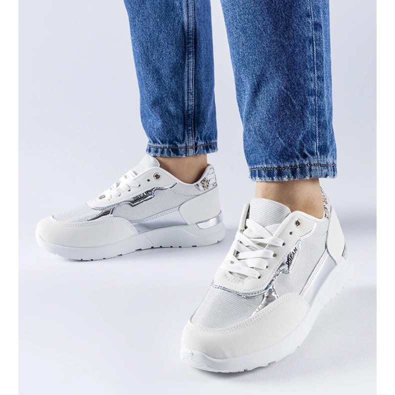 D/GMR White glitter sneakers from Roganzuolo 1