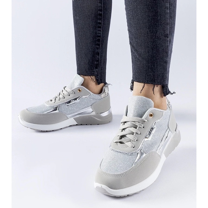 D/GMR Gray glitter sneakers from Roganzuolo grey 1