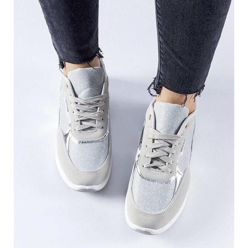 D/GMR Gray glitter sneakers from Roganzuolo grey 2