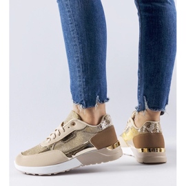 D/GMR Beige glitter sneakers from Roganzuolo 2