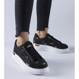 D/GMR Black platform sneakers by Osson 1
