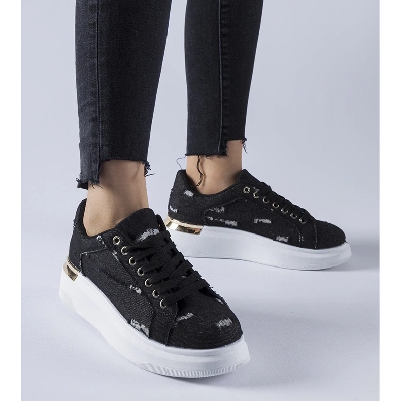 D/GMR Black platform sneakers by Osson 1