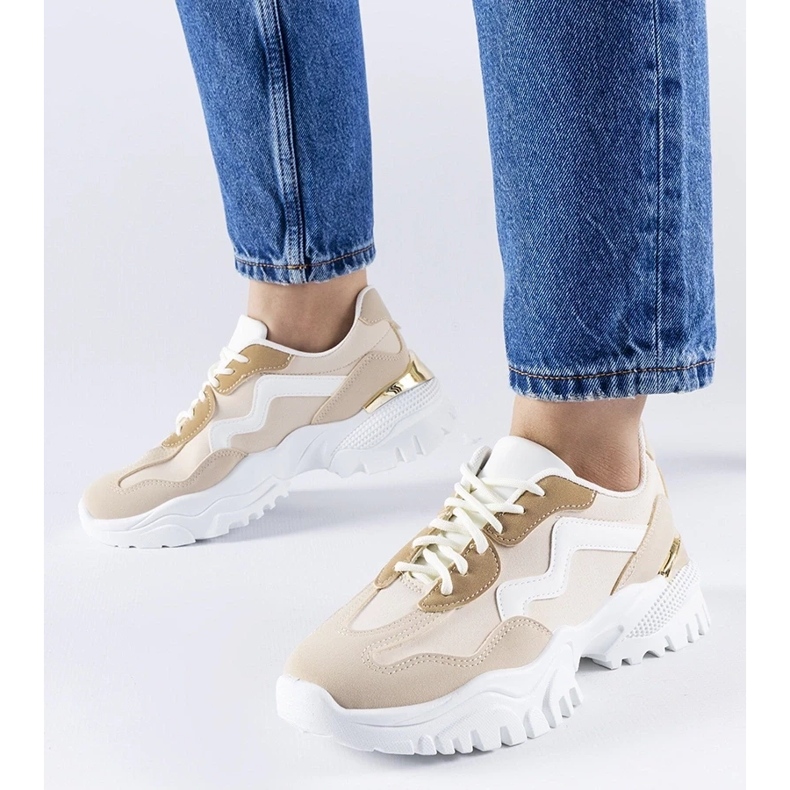 D/GMR Beige sneakers with a massive Gironic sole 1