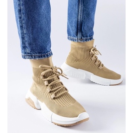 D/GMR Dark beige Sanschagrin high-top sneakers 1