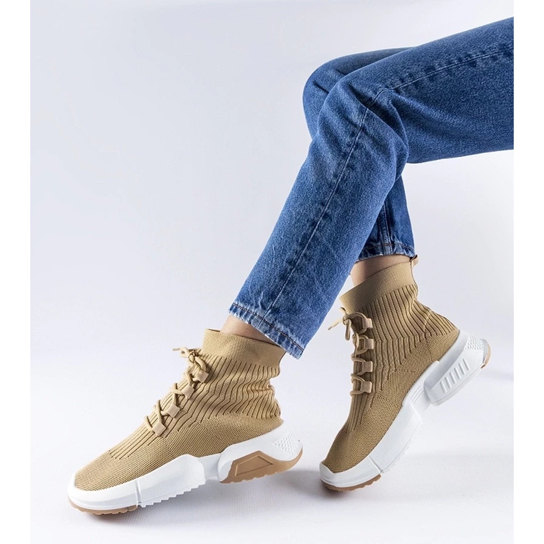 D/GMR Dark beige Sanschagrin high-top sneakers 2