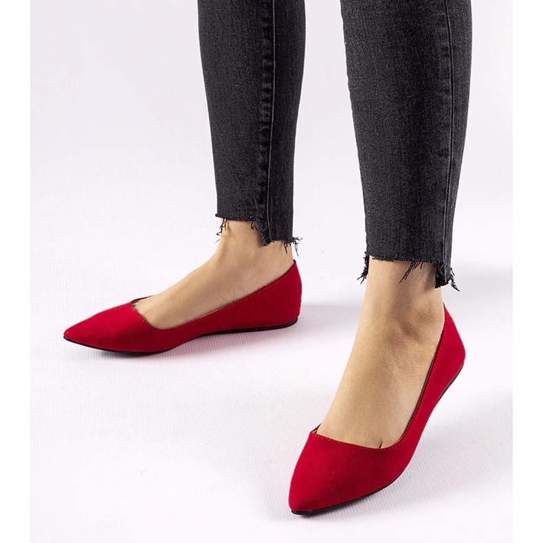 D/GMR Red ballet flats with a pointed toe Riv 2