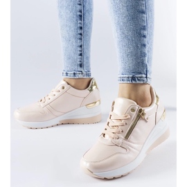 D/GMR Beige sneakers decorated with a Marietta zipper 2