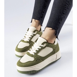 D/GMR Green and white Pomona platform sneakers 2