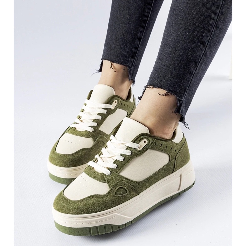 D/GMR Green and white Pomona platform sneakers 2