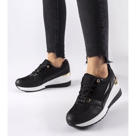 D/GMR Black Gauvin wedge sneakers 1