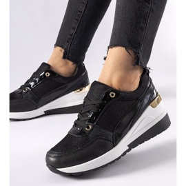 D/GMR Black Gauvin wedge sneakers 2