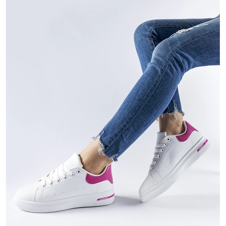 D/GMR White and pink Leland sneakers 1