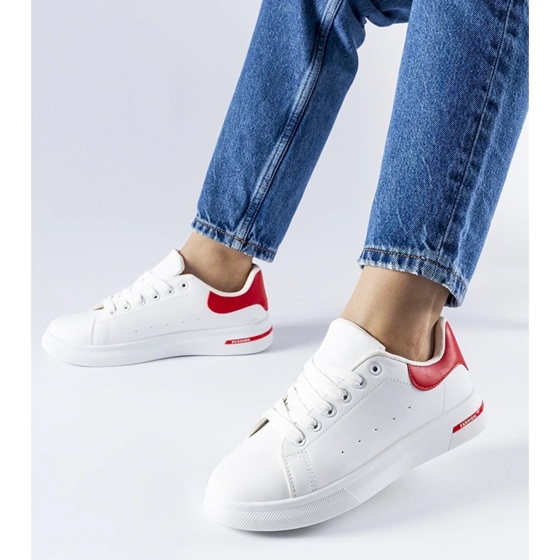 D/GMR White and red Leland sneakers 1