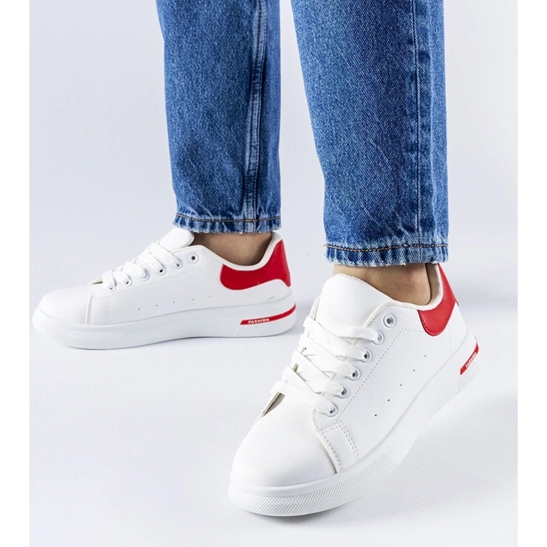 D/GMR White and red Leland sneakers 2