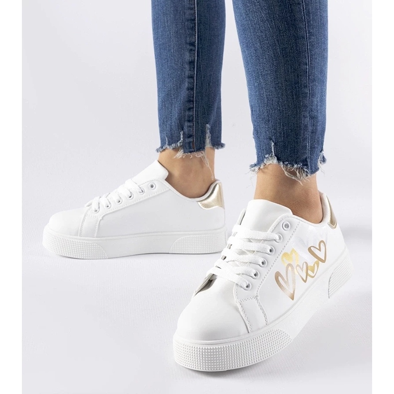 D/GMR White and gold sneakers on the Montclair platform 2