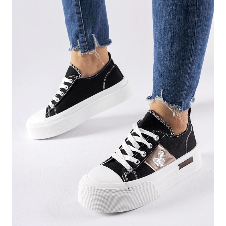 D/GMR Black and silver Lawton platform sneakers 1