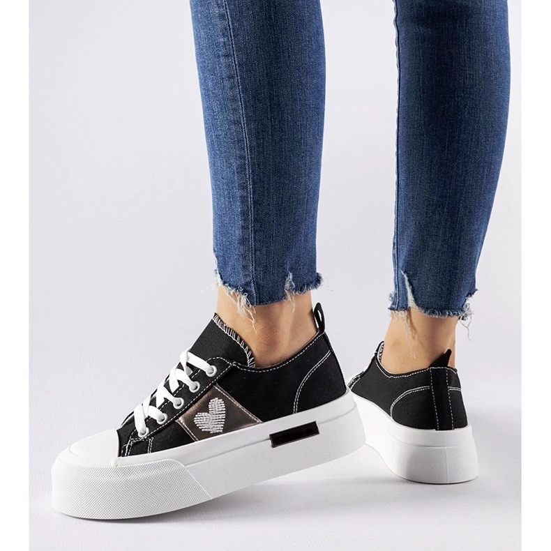 D/GMR Black and silver Lawton platform sneakers 2
