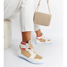 D/GMR White and beige high-top sneakers from Eagan 1