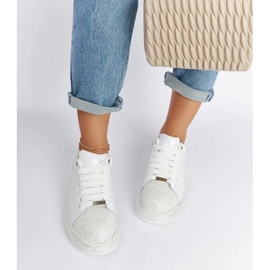 D/GMR White sneakers with rhinestones Goe NN2N4011 2