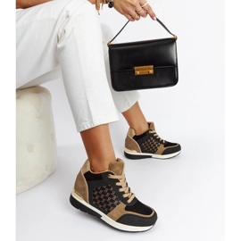 D/GMR Black Chestnut wedge sneakers 1