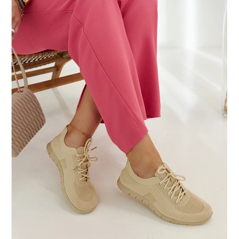 D/GMR Beige fabric sneakers by Erminio 2